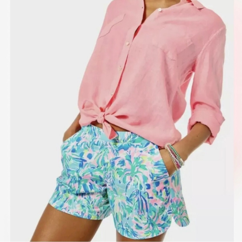 Lilly Pulitzer Ocean View Shorts Cabana Cocktail Blue‎ Ibiza Size XXS